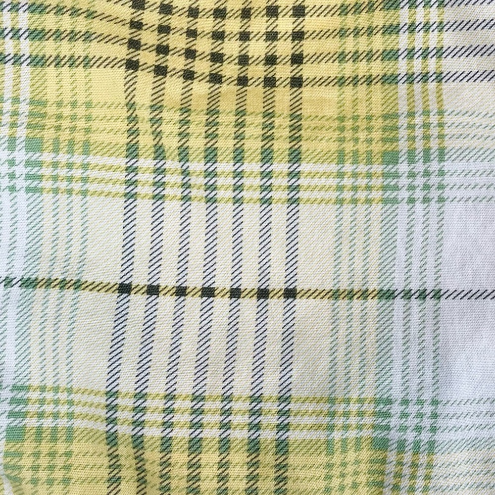 TWINE & STRING • Yellow/Green/White/Brown Plaid Bustier Smocked Crop Top, L - Picture 14 of 16